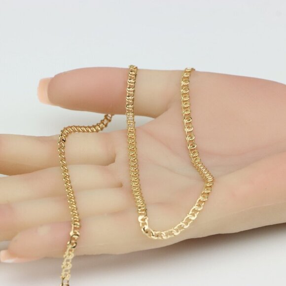 Chunky Rose Gold Chain Necklace with Bold Polished Links, XPNL0224 - Picture 6 of 12